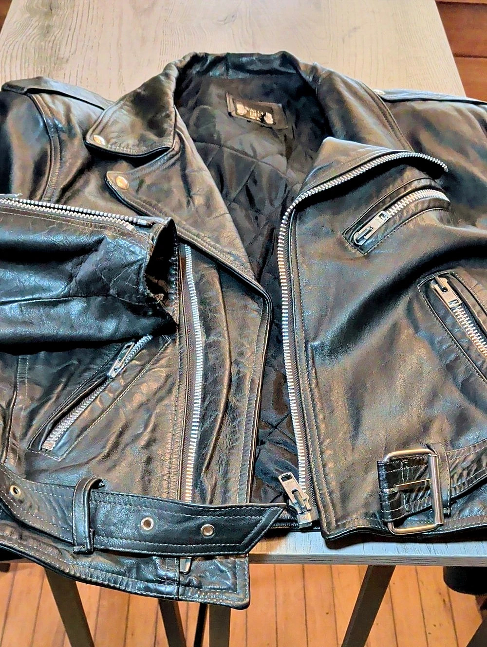 Way of Life Black Leather-Style Moto Jacket Size XL